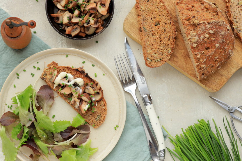 Bruschetta sans gluten aux champignons